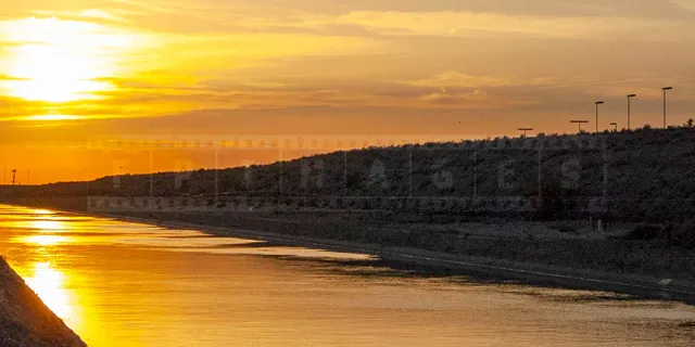 central Arizona canal at sunset