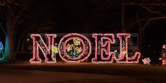 Beautiful xmas lights Noel sign in Albany, NY