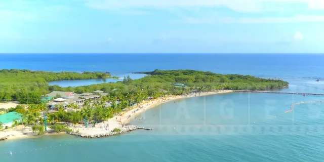 Mahogany Bay is a private Caribbean beach on Roatan Island, Honduras
