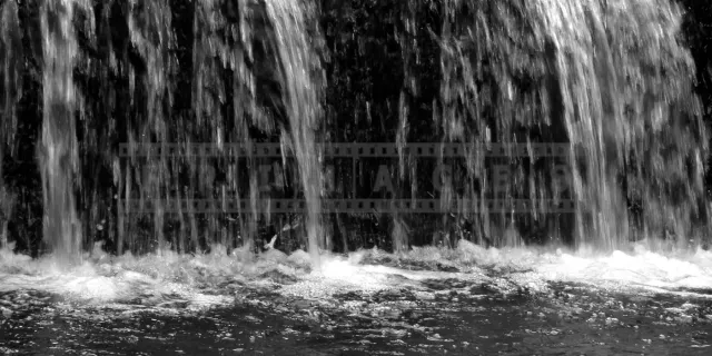 black and white waterfall picture