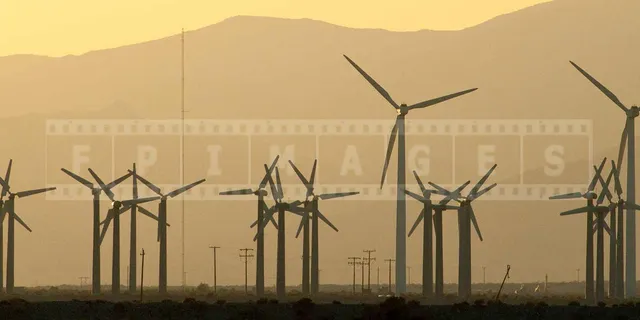 wind turbines generating green energy in California
