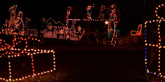 Xmas lights setup for drive-through enjoyment