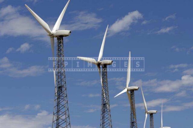 Impressive Image of the Array of Wind Generators San Gorgonio California