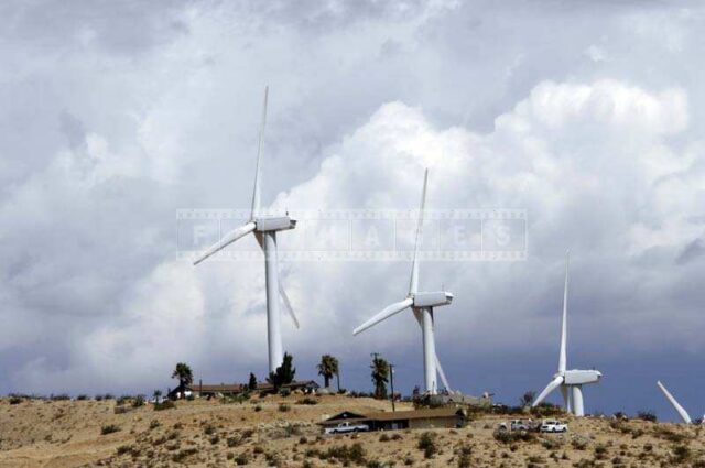 Back View of the Wind Generators at San Gorgonio California