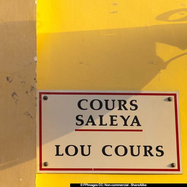 Bright yellow wall with Cours Saleya sign, free image