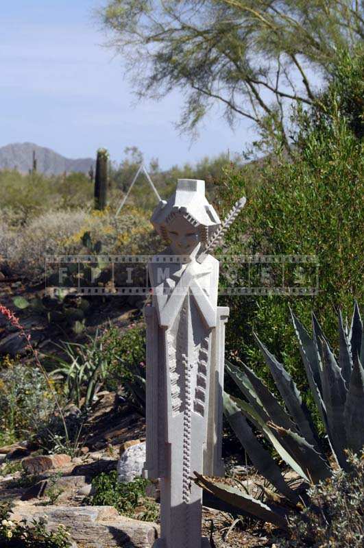 Modern art statue at F.L. Wright home