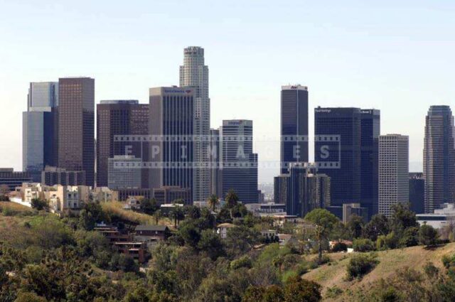 LA cityscape view from Elysian Park