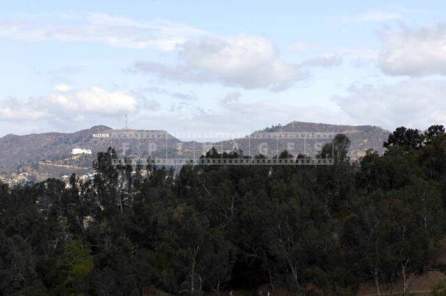 A Distant View of the Famous Hollywood Hills and Sign