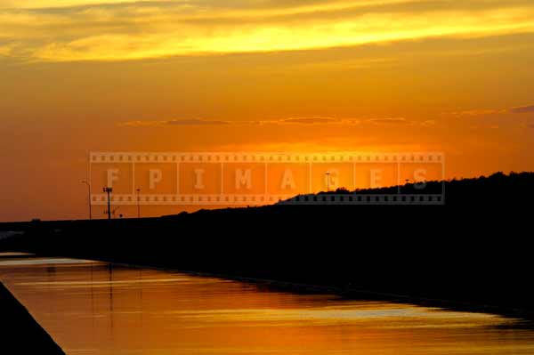 Arizona Canal after sunset picturesque landscape