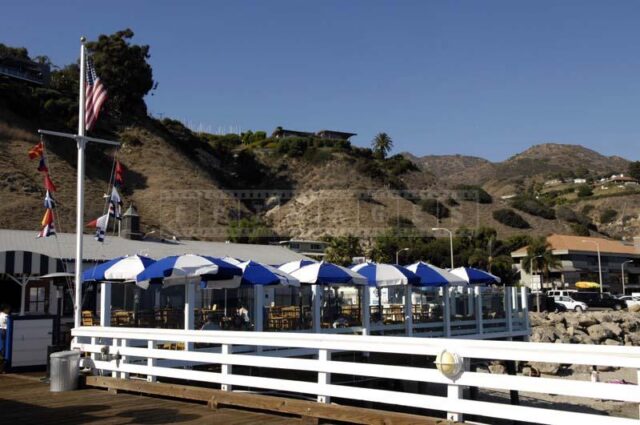 White &amp; Blue Beautiful Umbrellas Shaded Seating Area