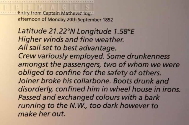 Excerpt from captains journal