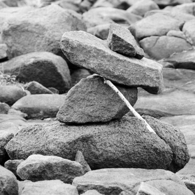 primitive native abtract art - inukshuk