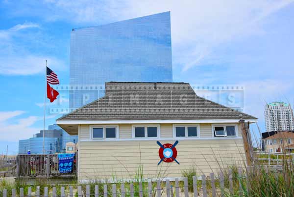 beach patrol hut, atlantic city beach cityscapes