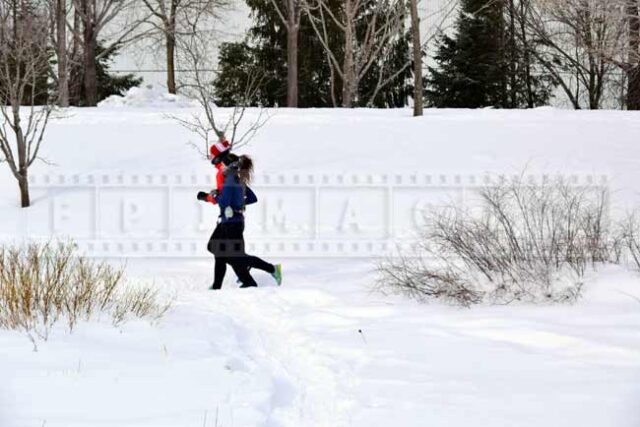 People running or jogging in the park