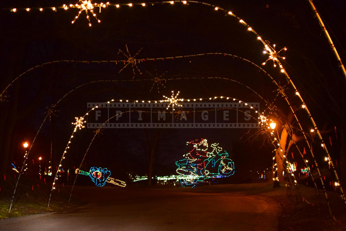 Santa riding a motorbike - animated Xmas lights