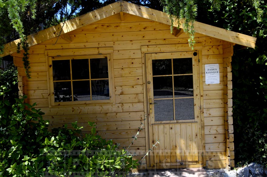 wooden kiosque for souvenirs and church related things
