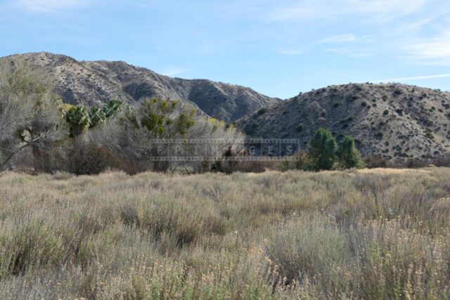 Transition from flat landscape to mountains