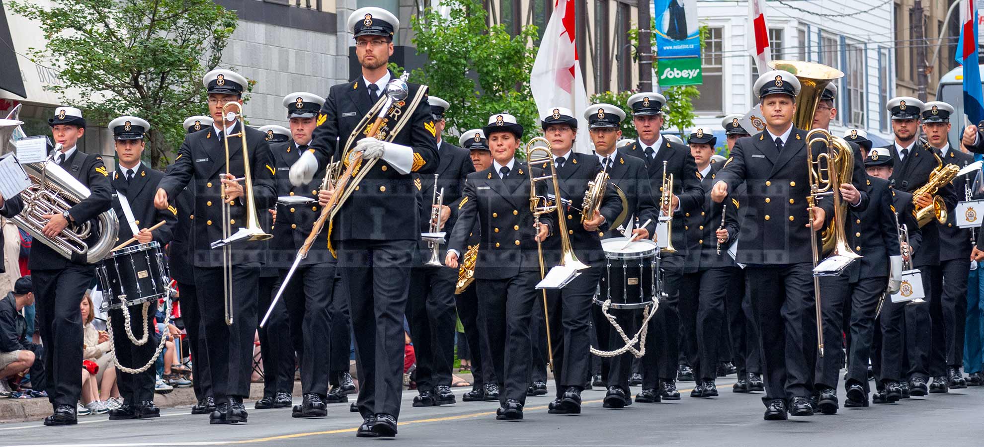 Canadian Navy brass band at tattoo parade in Halifax
