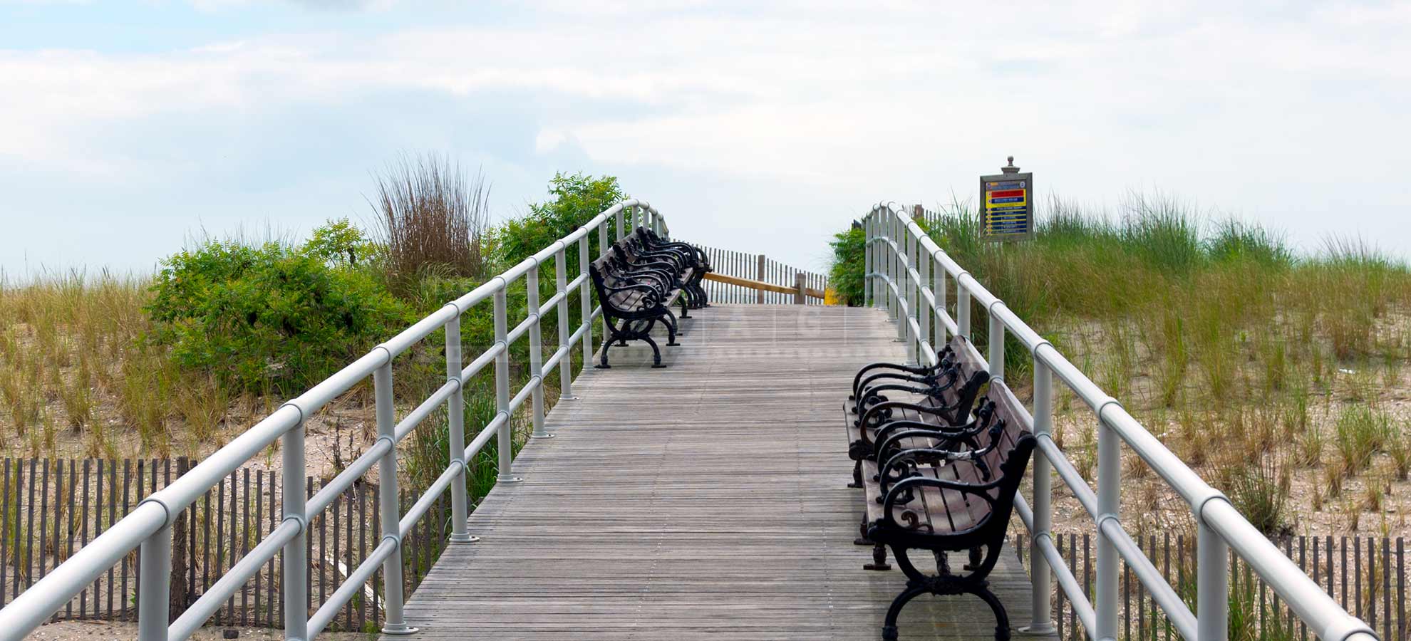 wooden bridge accross the sandy dunes in Atlantic City