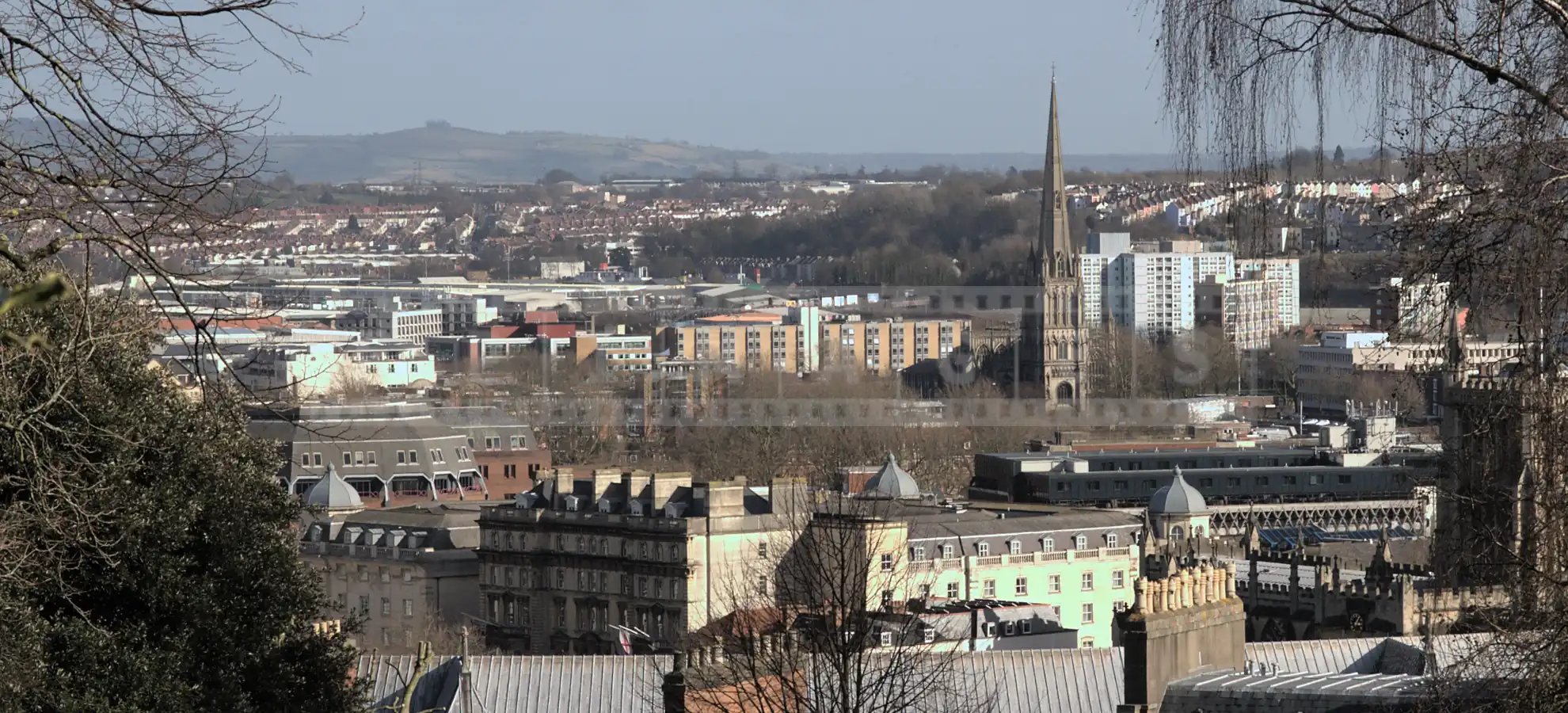 Bristol downtown as seen from Brandon Hill park