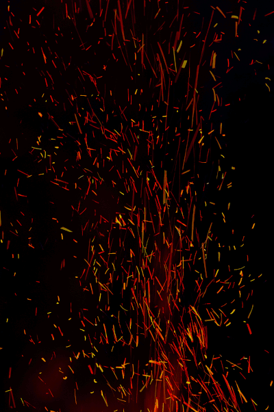 animated GIF shows amazing fire sprakles, available at OpenSea