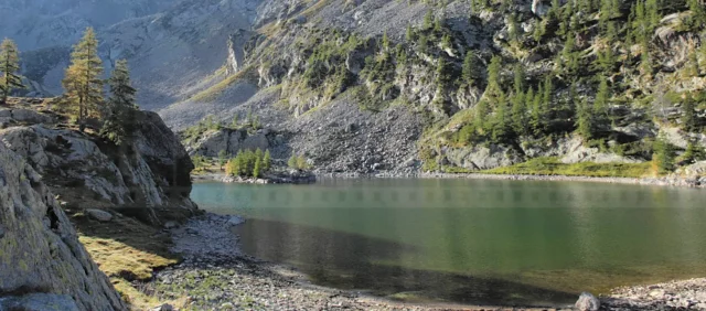 Beautiful mountain lake Trecolpas in Mercantour National Park