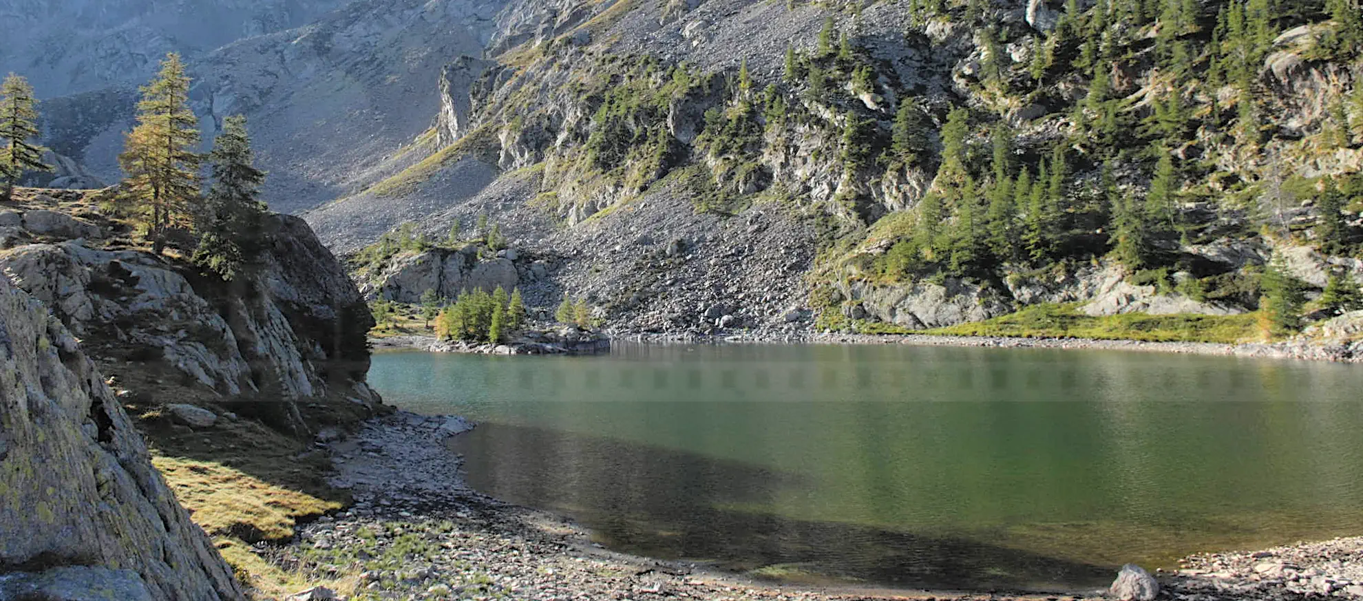 Beautiful mountain lake Trecolpas in Mercantour National Park