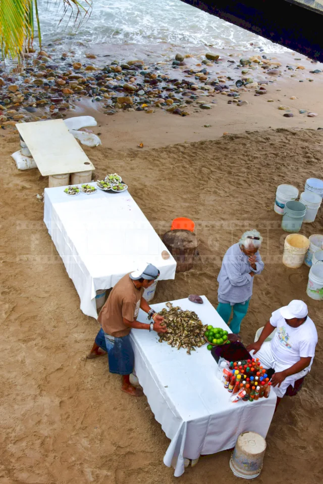super fresh oysters at the beach cafe in Puerto Vallarta