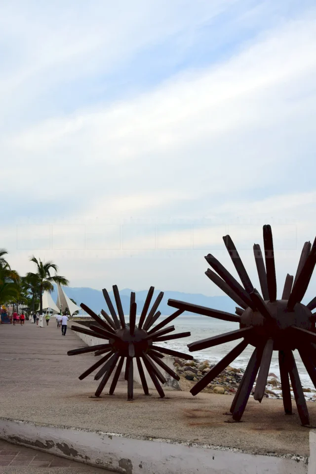 Sea-urchins abstract statues